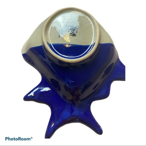 COCHE STONEWARE~Fish Shape Dish~BLUE stone ware - Picture 9 of 11